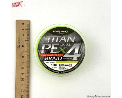 Шнур "Kalipso  Titan PE X4 FG" 4-х жильный 100м  0,20мм