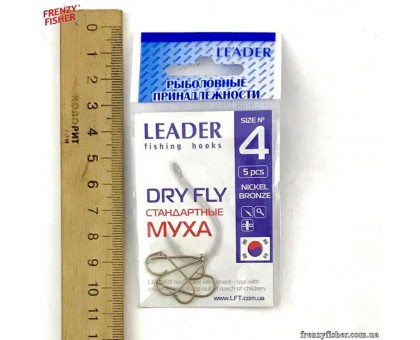 Крючок Leader Dry Fly Муха №4