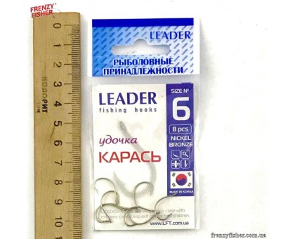 Крючок Leader КАРАСЬ GOLD №6