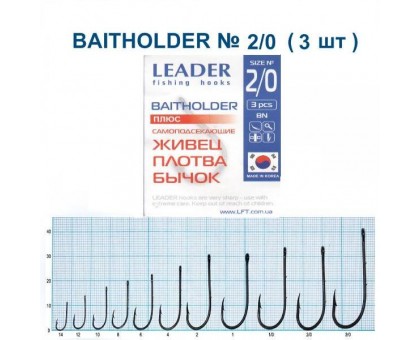 Крючок Leader Baitholder BN №2/0