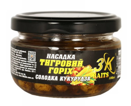 Насадка Тигровий горіх 3К Baits "PREMIUM"  Солодка кукурудза скло 100мл