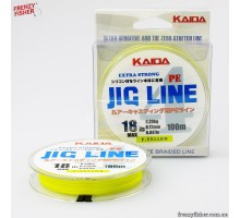 Шнур "JIG LINE" Kaida 4 жильн. (желтый) 100м  0,12мм SFK-50