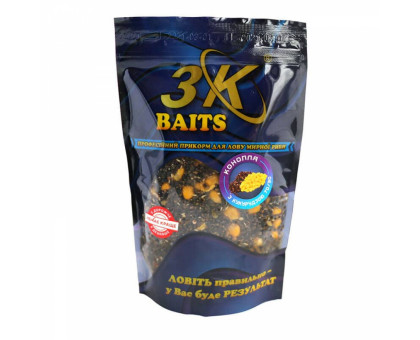 Наживка 3К Baits MIX Конопля с кукурузой 400г