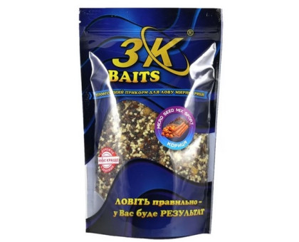 Наживка 3К Baits MIX Зерновий Micro Seed Mix Sport+Crushed Tiger nut (кориця) 400г (3к02822)