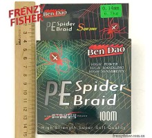 Шнур Spider Braid PE 4-х жильный (зеленый) 100м  0,14мм