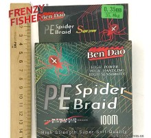 Шнур Spider Braid PE 4-х жильный (зеленый) 100м  0,35мм