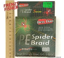 Шнур Spider Braid PE 4-х жильный (зеленый) 100м  0,40мм
