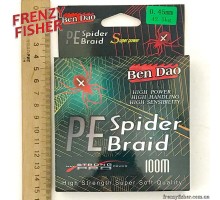 Шнур Spider Braid PE 4-х жильный (зеленый) 100м  0,45мм
