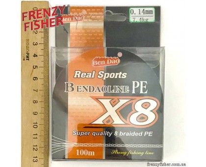 Шнур BENDAOLINE 8 жильный (зеленый) 100м  0,14мм