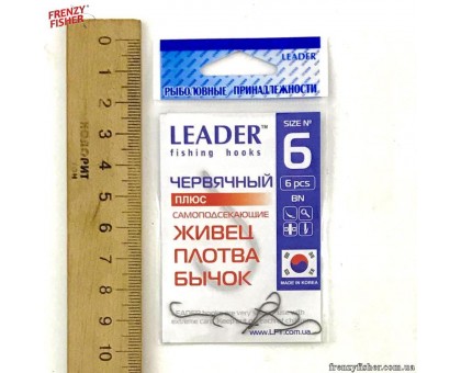 Крючок Leader ЧЕРВЯЧНЫЙ ПЛЮС BN №6