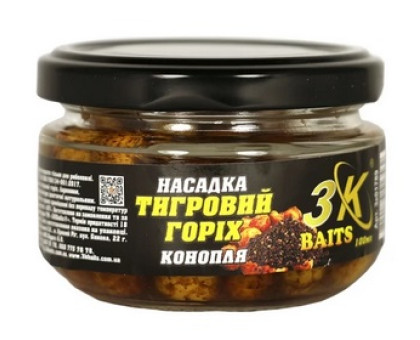 Насадка Тигровий горіх 3К Baits "PREMIUM"  Конопля скло 100мл