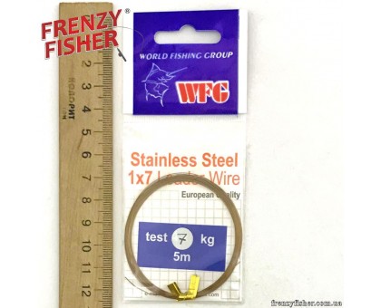 Поводочный материал WFG 1*7 Stainless steel Leaders 5m/7кг.