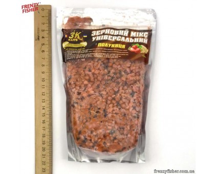 Наживка 3К Baits MIX Зерновой универсальный (клубника) 500г.