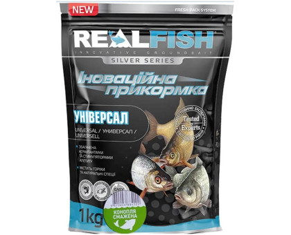 Прикормка "RealFish" Універсал (Смажена конопля) 1 кг.