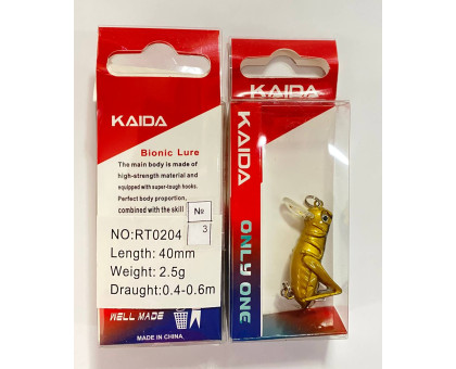 Воблер KAIDA Цвіркун RT 0204 40мм 2,5г (0,4-0,6м) №3