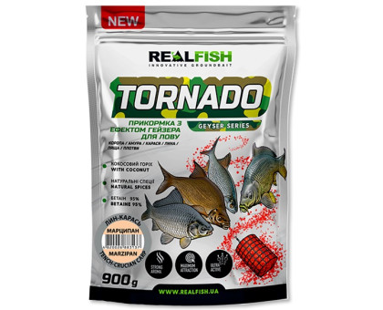 Прикормка REAL FISH Торнадо Линь - Карась (Марципан) 0,9 кг.