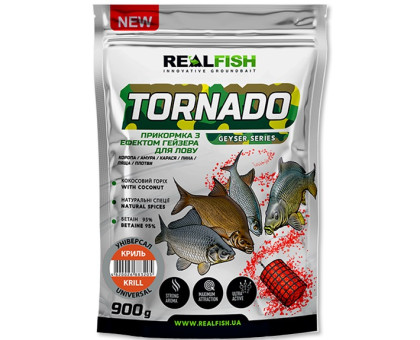 Прикормка REAL FISH Торнадо Універсал (Криль) 0,9 кг.