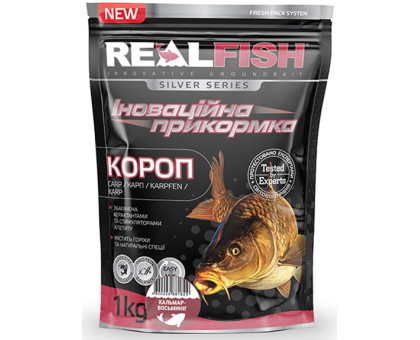 Прикормка "RealFish" Короп (Кальмар - восьминіг) 1 кг.