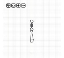 Карабин BF "ROLLING SWIVEL WITH HOOKED SNAP BN" №5