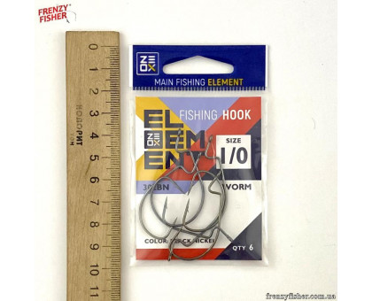 Крючок ZEOX Worm 302BN №1/0