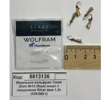 Мормишка вольфрам Carpe Diem №12 (5шт) конус з ланцюжком Silver 4мм 1,2г (038-040-1)