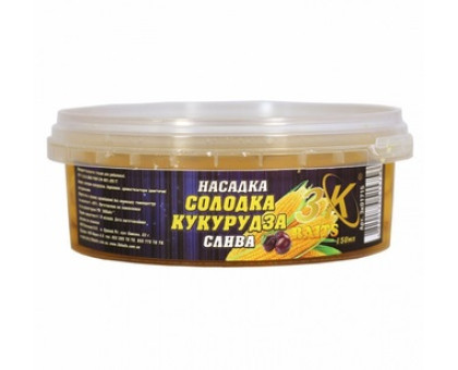 Насадка кукурудза 3К Baits 150мл в пластику "Солодка кукурудза" Слива