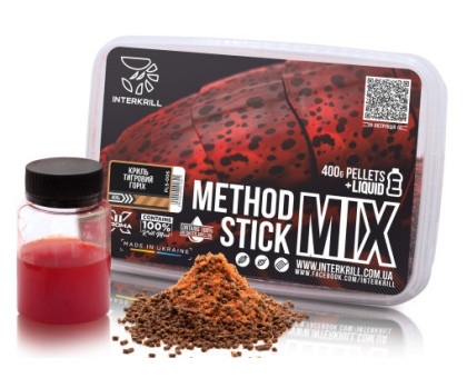 Пелетс INTERKRILL "METHOD/STICK MIX", 400 г + (Ліквід Криль-Тигровий горіх, 50г)