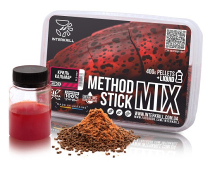 Пелетс INTERKRILL "METHOD/STICK MIX", 400 г + (Ліквід Криль-Кальмар, 50г)