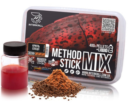 Пелетс INTERKRILL "METHOD/STICK MIX", 400 г + (Ліквід Криль-Спеції, 50г)