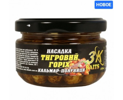 Насадка Тигровий горіх 3К Baits "PREMIUM"  Кальмар-полуниця скло 100мл