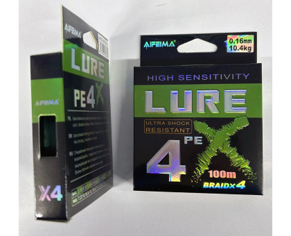 Шнур AIFEIMA X4 PE LURE Green (0.25мм) 100м