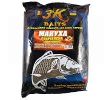 Прикормка 3К Baits макуха смажена подрібнена (полуниця) 1000г.