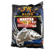 Прикормка 3К Baits макуха смажена подрібнена (часник) 1000г.