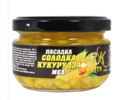 Насадка кукурудза 3К Baits "Солодка кукурудза PREMIUM"  Мед скло 100мл