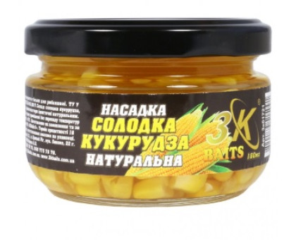 Насадка кукурудза 3К Baits "Солодка кукурудза PREMIUM" Натуральна скло 100мл