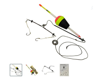 Снасть на товстолоба Silver Carp Rigs (2 гачки) на мотовилі