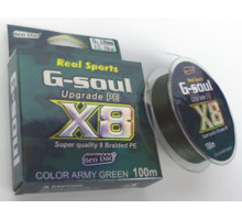 Шнур "G-SOUL Upgrade PE" 8 жильний (зелений) 100м  0,14мм