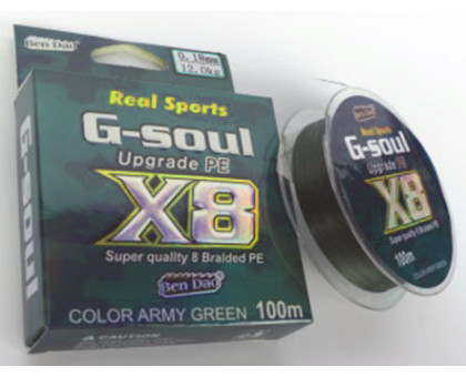 Шнур "G-SOUL Upgrade PE" 8 жильний (зелений) 100м  0,14мм