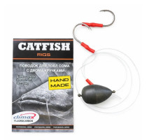 Повідець на сома CATFISH флюорокарбон 0,9мм 2 гачки PVC 53067