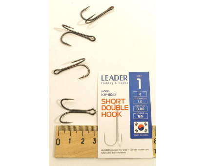 Гачок Leader (OPTIMIST) DOUBLE SHORT №1 (4шт\уп)