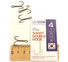 Гачок Leader (OPTIMIST) DOUBLE SHORT №4 (4шт\уп)