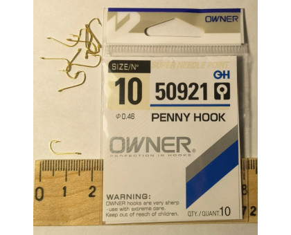Гачок OWNER 50921 Gold (G) PENNY HOOK №10
