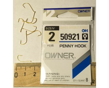 Гачок OWNER 50921 Gold (G) PENNY HOOK №2