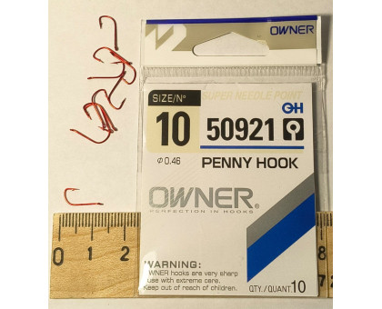 Гачок OWNER 50921 Red (R) PENNY HOOK №10