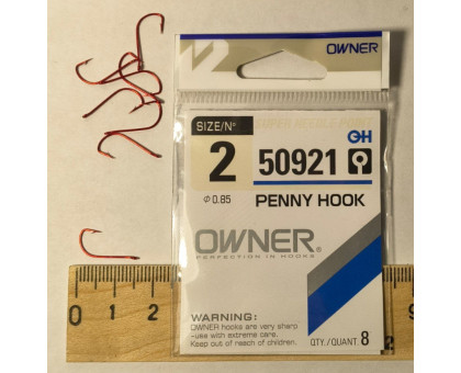 Гачок OWNER 50921 Red (R) PENNY HOOK №2