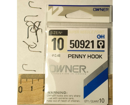 Гачок OWNER 50921 Dark Black (d) PENNY HOOK №10