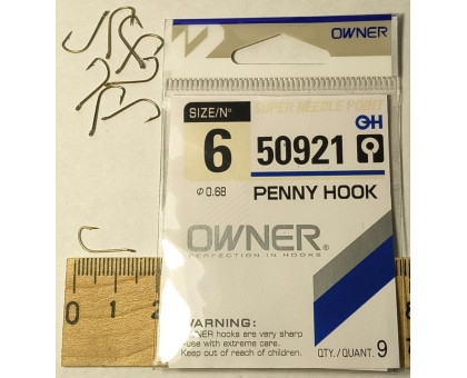 Гачок OWNER 50921 Dark Black (d) PENNY HOOK №6