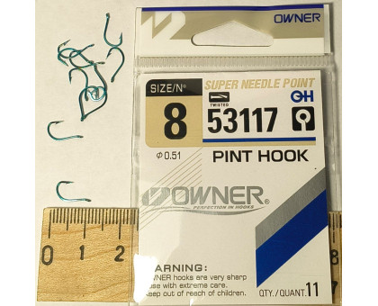 Гачок OWNER 53117 Blue (B) PINT HOOK №8