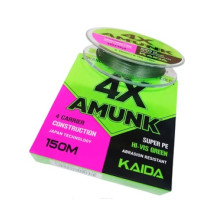 Шнур "KAIDA  AMUNK X4 " (зелений) 150м  0,16мм/8.2кг (X493-16)