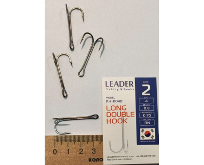 Гачок подвійний Leader LONG DOUBLE №2 (4шт\уп)